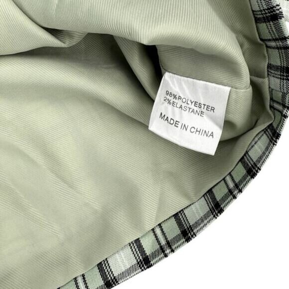 PRINCESS POLLY Sierra One Button Cropped Blazer Sz 0 Green Plaid Check - Picture 5 of 6